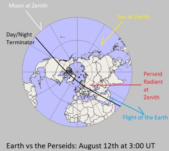 mapa da terra com detalhes de Perseidas