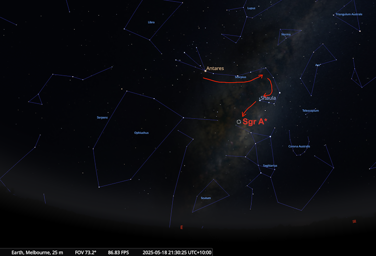 Mapa do céu noturno.