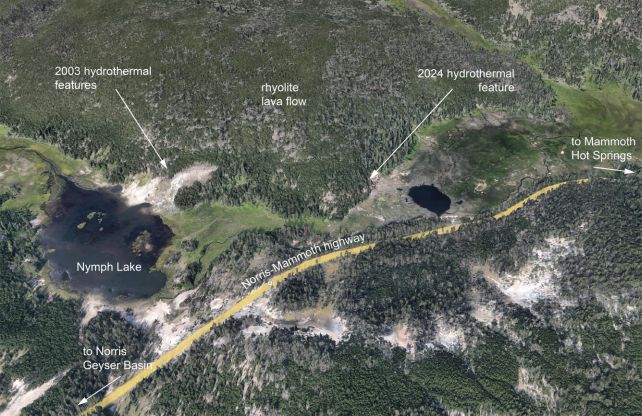 Uma nova ventilação vulcânica se abriu em Yellowstone